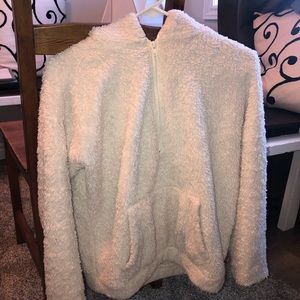 White Fluffy Hoodie